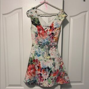 Vibrant Floral Sleeveless Mini Dress